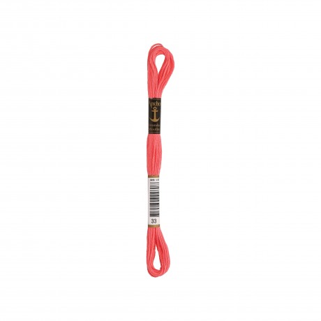 Meada de linha de bordar Anchor Stranded Cotton, filosele cor 33 rosa Meada de linha de bordar Anchor Stranded Cotton, filosele cor 33 rosa